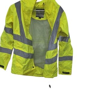 Men's Yellow Raincoat with Reflective Stripes